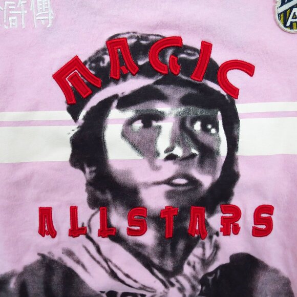 RARE Ringspun Allstars Monkey Magic Pink Graphic T-Shirt Illusion Layered Look - Picture 6 of 16
